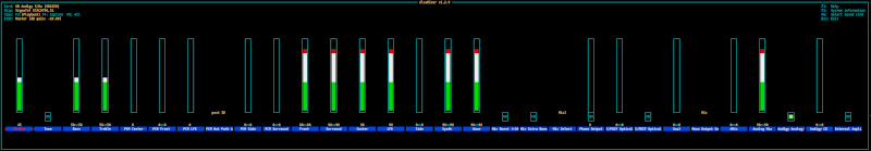 Screenshot of playback channels in alsamixer