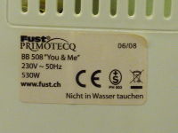 Etikette auf der Unterseite